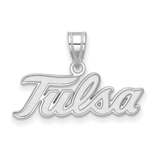 Sterling Silver Rhodium-plated LogoArt University of Tulsa T-u Large Pendant