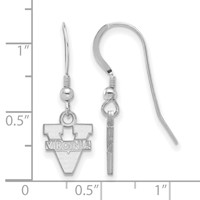Sterling Silver Rhodium-plated LogoArt University of Virginia Extra Small Dangle Wire Earrings view 2