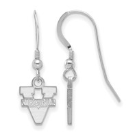 Sterling Silver Rhodium-plated LogoArt University of Virginia Extra Small Dangle Wire Earrings view 1