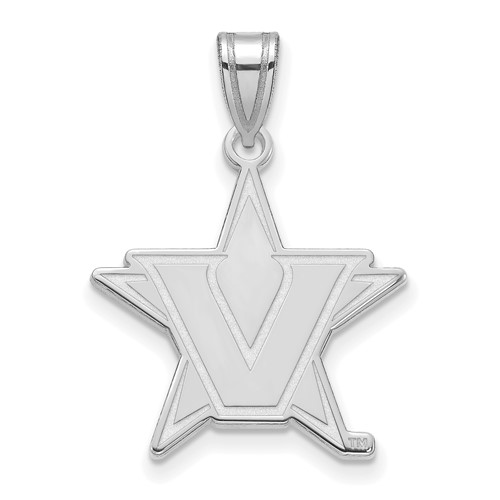 Sterling Silver Rh-plated LogoArt Vanderbilt University Large Pendant