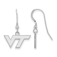 Sterling Silver Rhodium-plated LogoArt Virginia Tech V-t Extra Small Dangle Wire Earrings view 1
