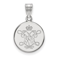 Sterling Silver Rhodium-plated LogoArt College of William and Mary Medium Disc Pendant view 1