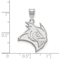 Sterling Silver Rhodium-plated LogoArt Rice University Owl Large Pendant view 2
