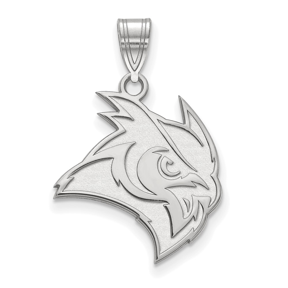 Sterling Silver Rhodium-plated LogoArt Rice University Owl Large Pendant