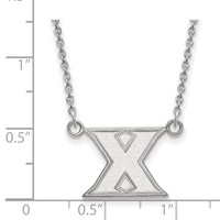 Sterling Silver Rhodium-plated LogoArt Xavier University Letter X Small Pendant Necklace, 18" view 2