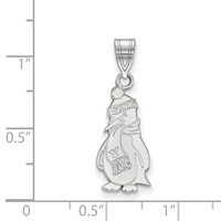 Sterling Silver Rhodium-plated LogoArt Youngstown State University Penguin Large Pendant view 2