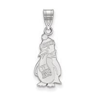 Sterling Silver Rhodium-plated LogoArt Youngstown State University Penguin Large Pendant view 1