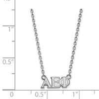 Sterling Silver Rhodium-plated LogoArt Alpha Epsilon Phi Sorority Greek Letters Medium Pendant Necklace, 18" view 2