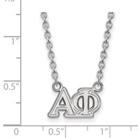 Sterling Silver Rhodium-plated LogoArt Alpha Phi Sorority Greek Letters Medium Pendant Necklace, 18" view 2