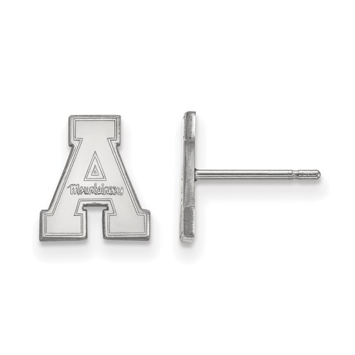 Sterling Silver Rhodium-plated LogoArt Appalachian State University Extra Small Post Earrings