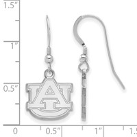 Sterling Silver Rhodium-plated LogoArt Auburn University A-u Small Dangle Wire Earrings view 2