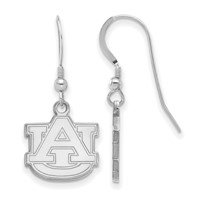 Sterling Silver Rhodium-plated LogoArt Auburn University A-u Small Dangle Wire Earrings view 1