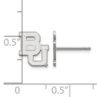 Sterling Silver Rhodium-plated LogoArt Baylor University Bears Extra Small Post Earrings view 2