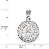 Sterling Silver Rhodium-plated LogoArt Butler University Medium Crest Pendant view 2