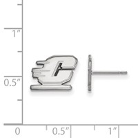 Sterling Silver Rhodium-plated LogoArt Central Michigan University Letter C Extra Small Post Earrings view 2