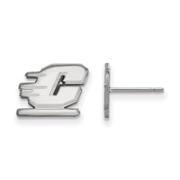 Sterling Silver Rhodium-plated LogoArt Central Michigan University Letter C Extra Small Post Earrings view 1