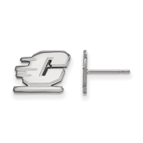 Sterling Silver Rhodium-plated LogoArt Central Michigan University Letter C Extra Small Post Earrings