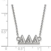 Sterling Silver Rhodium-plated LogoArt Delta Delta Delta Sorority Greek Letters Medium Pendant Necklace, 18" view 2