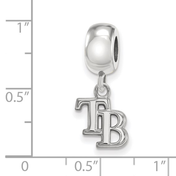 SS/Rh-p Major League Baseball LogoArt Tampa Bay Rays Dangle Bead