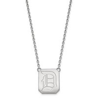 Sterling Silver Rhodium-plated LogoArt Duquesne University Letter D Large Pendant Necklace, 18" view 2