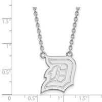 Sterling Silver Rhodium-plated LogoArt Duquesne University Letter D Large Pendant Necklace, 18" view 3