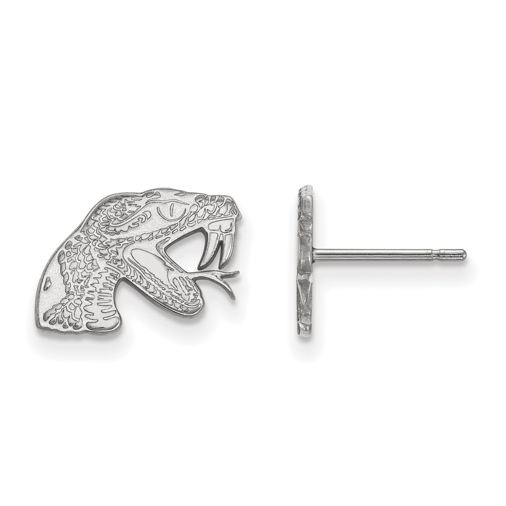 Sterling Silver Rhodium-plated LogoArt Florida a and M University Rattler Extra Small Post Earrings