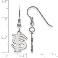 Sterling Silver Rhodium-plated LogoArt Florida State University F-s Small Dangle Wire Earrings view 2