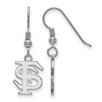 Sterling Silver Rhodium-plated LogoArt Florida State University F-s Small Dangle Wire Earrings view 1