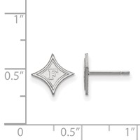 Sterling Silver Rhodium-plated LogoArt Furman University Extra Small Post Earrings view 2