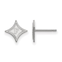 Sterling Silver Rhodium-plated LogoArt Furman University Extra Small Post Earrings view 1