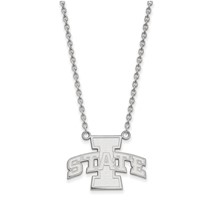 Sterling Silver Rhodium-plated LogoArt Iowa State University Large Pendant Necklace, 18" view 1