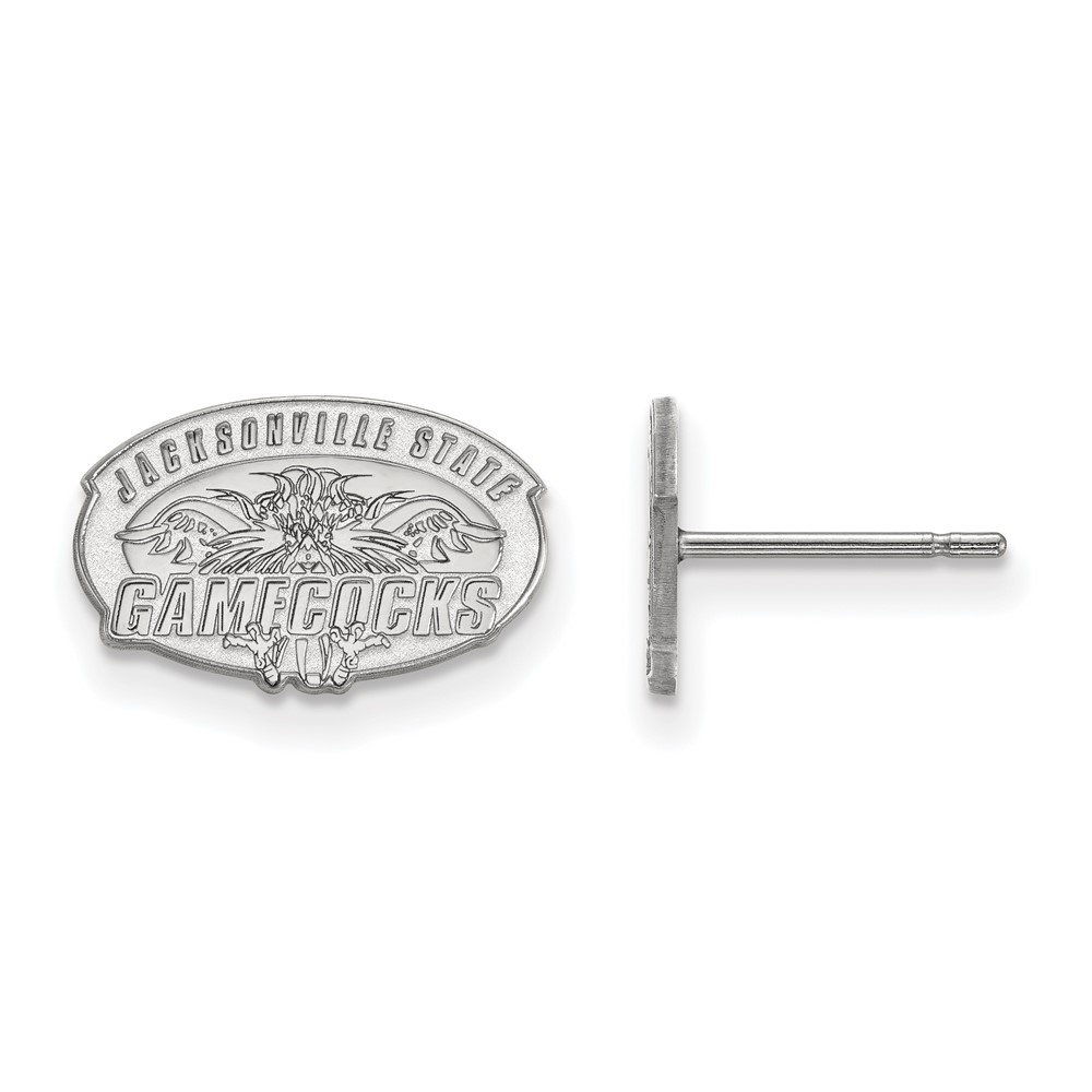 Sterling Silver Rhodium-plated LogoArt Jacksonville State University Extra Small Post Earrings