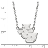 Sterling Silver Rhodium-plated LogoArt John Carroll University Large Pendant Necklace, 18" view 3