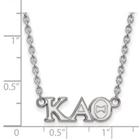 Sterling Silver Rhodium-plated LogoArt Kappa Alpha Theta Sorority Greek Letters Medium Pendant Necklace, 18" view 2