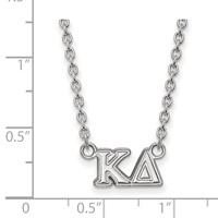 Sterling Silver Rhodium-plated LogoArt Kappa Delta Sorority Greek Letters Medium Pendant Necklace, 18" view 2