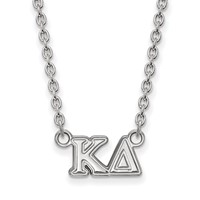 Sterling Silver Rhodium-plated LogoArt Kappa Delta Sorority Greek Letters Medium Pendant Necklace, 18" view 1