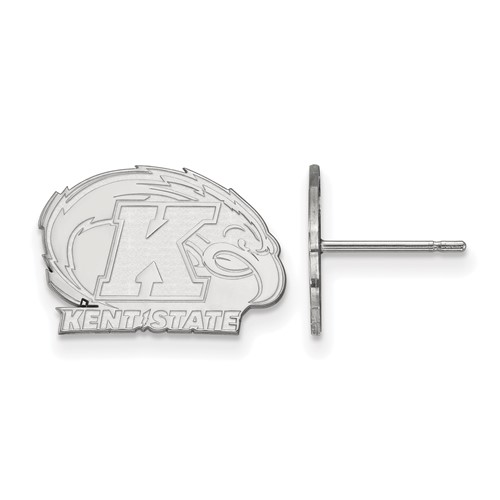 Sterling Silver Rhodium-plated LogoArt Kent State University Extra Small Post Earrings