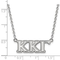 Sterling Silver Rhodium-plated LogoArt Kappa Kappa Gamma Sorority Greek Letters Medium Pendant Necklace, 18" view 2
