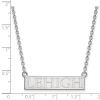 Sterling Silver Rhodium-plated LogoArt Lehigh University Large Bar Pendant Necklace, 18" view 2