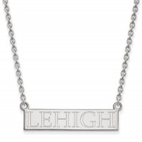 Sterling Silver Rhodium-plated LogoArt Lehigh University Large Bar Pendant Necklace, 18" view 1