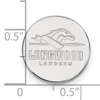 Sterling Silver Rhodium-plated LogoArt Longwood University Lancers Lapel Pin view 3