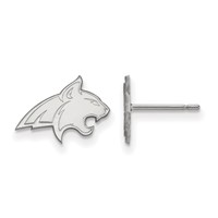 Sterling Silver Rhodium-plated LogoArt Montana State University Bobcat Extra Small Post Earrings view 1