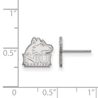 Sterling Silver Rhodium-plated LogoArt Northern Illinois University N-i-u Huskies Extra Small Post Earrings view 2