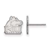 Sterling Silver Rhodium-plated LogoArt Northern Illinois University N-i-u Huskies Extra Small Post Earrings view 1