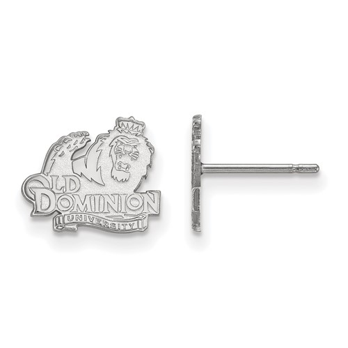Sterling Silver Rhodium-plated LogoArt Old Dominion University Extra Small Post Earrings
