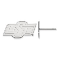 Sterling Silver Rhodium-plated LogoArt Oklahoma State University O-s-u Extra Small Post Earrings view 1