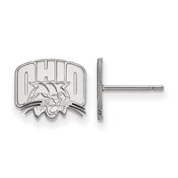 Sterling Silver Rhodium-plated LogoArt Ohio University Extra Small Post Earrings view 1