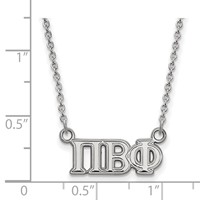 Sterling Silver Rhodium-plated LogoArt Pi Beta Phi Sorority Greek Letters Medium Pendant 18 Inch Necklace view 2