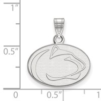 Sterling Silver Rhodium-plated LogoArt Penn State University Lion Small Pendant view 2