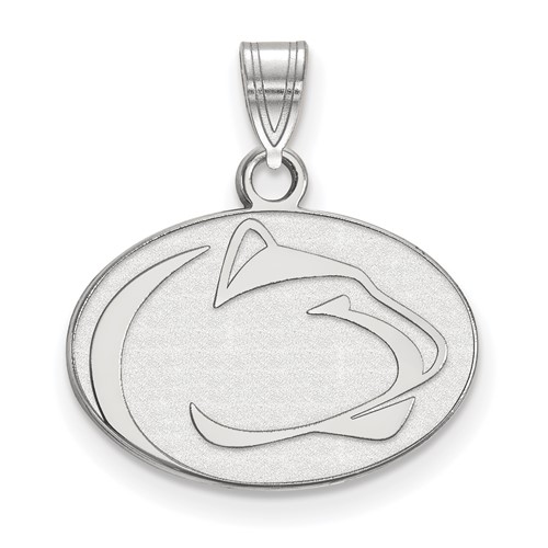 Sterling Silver Rhodium-plated LogoArt Penn State University Lion Small Pendant